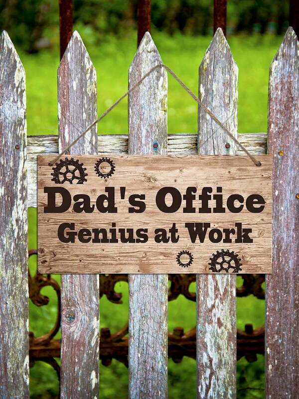 1pc Home Decor Sign, "Dad's Workshop" Plaque For Study, Porch, Garage, Office Decoration, Gift For Father's Day