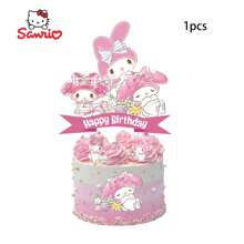Sanrio 25pcs Sanrio Melody Cake Topper,Cupcake Toppers, Melody Birthday Decorations,Melody Theme Party Supplies, Melody Cake Decorations