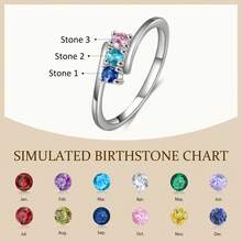 1pc Spiral Elegant Birthstone Ring, Customizable Family Birthstones, Round Family Birthstone Ring, Gift For Mother/Grandmother, Gold Mother's Birthday Ring/Birthday Gift/Promise Ring