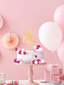 32pcs Spherical Cake Toppers, Available In Pink, White, Fuchsia, Spherical Cupcake Toppers Suitable For Bear Themed Birthday Party, Wedding Decor, Back To School, Valentine's Day, Mother's Day, Graduation Ceremony And More Occasions - Multicolor - View 7