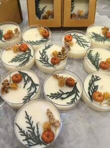 Bougies parfumées à la citrouille et au pin, d'une durée de 48 heures, en cire de soja naturelle, pour une utilisation intérieure, idéales pour les anniversaires, la décoration de la maison et la création d'une ambiance