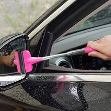 1pc Car Rearview Mirror Wiper Stainless Steel Telescopic Wiper Strip Car Window Glass Defogging Wiper Water Cleaning Car-Mounted Wiper Blade - Multicolor - View 3