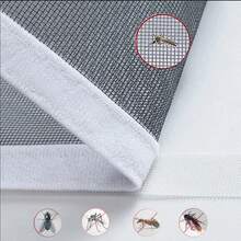 自粘磁性网状纱门，无需钻孔，防蚊，灰色，简约，通风，网状窗帘，家庭必备 - 灰色 - 查看 3