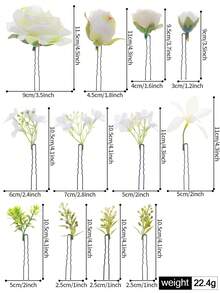 12件套简约夏季度假优雅发夹，适合花园婚礼、假日旅行及其他场合，情人节配饰