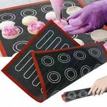1/2pcs Double Sided Silicone Macaron Baking Mat - Heat Resistant Non-Stick Oven Liner, Includes Round And Square Shapes, Suitable For Cookies, Pastries, Bread - Easy To Clean, Durable Kitchen Accessory, Pastry Prep Mat | Easy Clean Design | Versatile Baking Tray