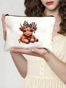 Printed Makeup Bag | White Travel Toiletry Organizer With Zipper Closure, Lightweight And Easy To Clean, Suitable For Bridesmaids, Moms, Teachers - Essential For Weddings, Birthdays, Parties - Multicolor - View 6