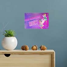 Customizable Ballet Dancer Themed Girl's Room Sign - Personalized Name Or Text, With Stars And Heart Magical Fairy Design, Bedroom, Preschool Or Dance Studio Decor Aluminum Door Sign, Perfect Birthday Gift, 8"X12" (20cm X 30cm), Dance Studio Sign | Magical Decor | Vibrant Illustration, Ballet Shoes - Multicolor - View 6