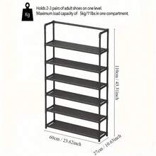 6-Tier Shoe Rack With Handles Easy-To-Assemble Multi-Layer Dustproof Space Saving Shoe Cabinet For Home And Dormitories - White - View 2