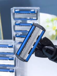 Aparelho de Barbear Manual Masculino com Lâmina de Aço Inoxidável de 6 Camadas para Remoção de Pelos e Cabeça de Barbear Substituível