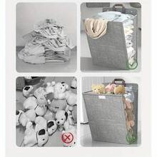 1pc New Foldable Laundry Basket Multi-Functional HomeStorageWall Hanging Laundry Basket Sundries Basket Storage Basket - Multicolor - View 6