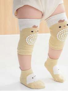 3件套（护膝+防滑腿套）随机新款设计可爱透气儿童护膝，婴儿爬行运动防护地板腿套套装