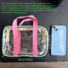 1 peça/2 peças exclusivas de bolsa de maquiagem em PVC transparente, bolsa de gelatina transparente de grande capacidade, bolsa de praia em PVC à prova d'água popular, bolsa de armazenamento transparente para natação, bolsa organizadora para áreas externas
