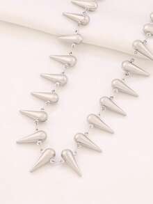 1pc Stainless Steel Rivet Pointed Choker Necklace For Women Men Punk Hip Hop Hollow Rivet Chain Necklaces Jewelry - Necklace - View 10