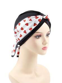 1pc Women's Elastic Printed Tie-Up Polyester Headscarf/Cap, Detachable, Sun Protection, Fashionable For Travel And Daily Wear - DX-02A - View 15
