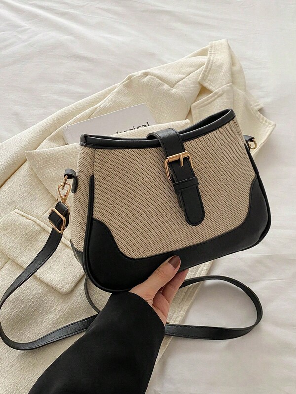 حقيبة كتف رسول ذات تصميم إبزيم فاشون، حقيبة قماش بسيطة للسيدات، مناسبة للمشي في المدينة، التنقل اليومي، الراحة