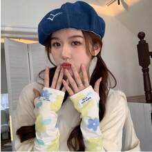 1 Pair Of Summer Cute Flower Ladies Ice Sleeves New Sunscreen Anti-Ultraviolet Arm Guards Female Ice Silk Sleeves - Ladies Floral Sleeves - View 9