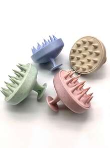 Soft Silicone Shampoo Brush Massage Shampoo Brush Clean Scalp Hair Wash Comb Home Bath Comb Hair Tools, Straw Silicone Shampoo Brush Massage Clean Specialized Anti-Dandruff Itch Reliever Silicone Comb Hair Wash Brush. Home Bathroom Decor Summer Back To School