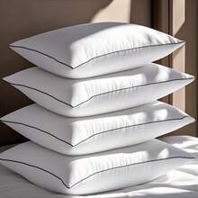 4-Pack 3D Antibacterial Polyester Pillows - Hotel-Grade Cervical Support, Summer Breathable & Machine Washable Pillow Cores,Hotel Outdoor Camping Travel Companion, Perfect Choice For Family And Holiday Gifts - 黑色 - 查看 5