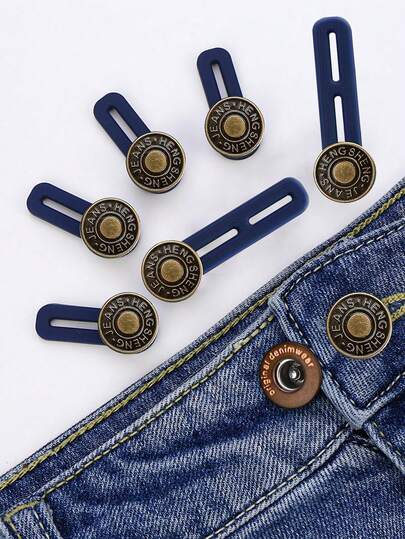 Button Extenders For Jeans, 6pcs Pants Extender Button For Women Men, Jean Button Extender, Waist Extenders, No Sew Instant Waistband Extender Buttons Metal Silicone For Jeans Pants Collar
