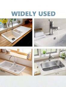 Plastic Bathroom Kitchen Basin Sink Overflow Cover Ring Insert Replacement, Chrome Hole Round Drain Cap, Basin Accessory Sink Basin Trim Overflow Cover Insert In Mesh Hole Round Caps Silver Tone Back To School - Silver - View 6