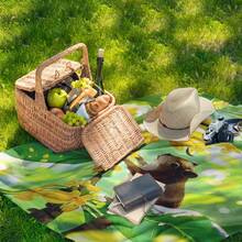 Osmanthus Squirrel Minimalist Picnic Blanket Elegant Design For Family Outdoor Gatherings All Seasons Use Durable And Stylish Functional Aesthetic Appeal For Nature Inspired Moments Printing - Multicolor - View 4