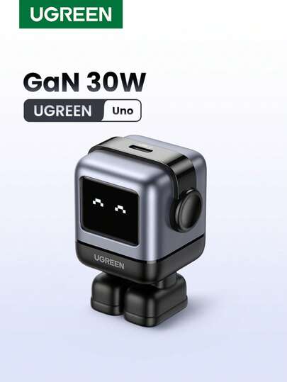  Cargador rápido UGREEN RG 30W PD USB C con tecnología GaN, adaptador de corriente Nexode compatible con iPhone 16/15 Pro Max, Galaxy S25 S24 S23 S22, Xiao Mi, adecuado para viajes, oficina, dormitorio y hogar