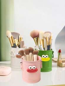 1 件塑料收纳盒，桌面杂物整理器，化妆刷架，学生办公桌垃圾桶，办公室，学习用品 - 彩色 - 查看 2