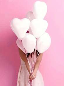 10pcs-200pcs White, Red, Pink, Blue 10-Inch Heart-Shaped Latex Balloons, Suitable For Birthday Party Decor, Valentine's Day Decor, Proposing To Loved One, Engagement Decor, Wedding Decor, Room Decor, Outdoor Photo Prop