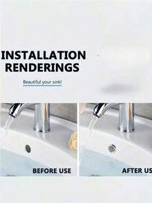 Plastic Bathroom Kitchen Basin Sink Overflow Cover Ring Insert Replacement, Chrome Hole Round Drain Cap, Basin Accessory Sink Basin Trim Overflow Cover Insert In Mesh Hole Round Caps Silver Tone Back To School - Silver - View 5