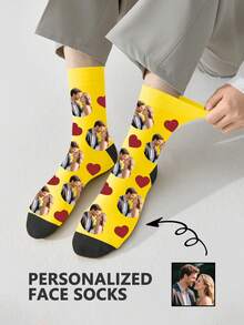 1 Pair Custom Face Socks, Custom Photo Sock, Custom Printed Socks, Personalized Funny Face Socks, Custom Picture Socks, Put Any Face On The Socks, Anniversary Gift, Cozy