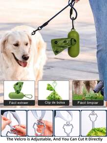 Pet Excrement Bags With Dispense And Clip, 33 * 23 CM Large Dustpans PLA Supports Up To 4 Kg, Garbage Bags For Cat And Dog Poop Waste It Comes With A Clip And A Dispenser For Easy Transport And Operation