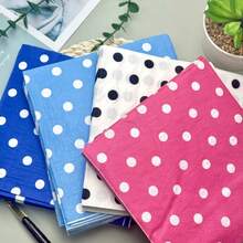 20 件装 13x13 英寸一次性彩色圆点餐巾生日派对纸巾适用于各种派对