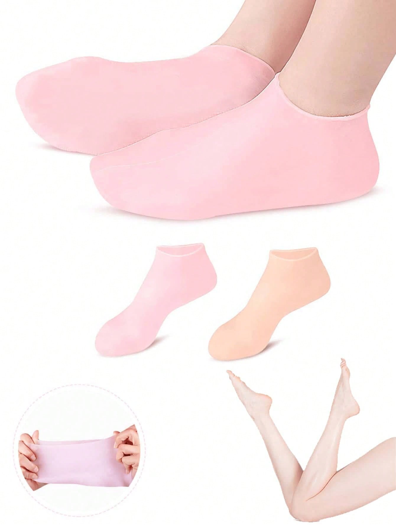 زوج من جوارب السيليكون المرطبة والمخففة للألم للعن...
