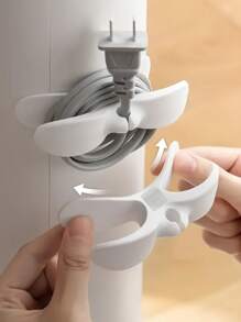4pcs Cable Winder Organizer Clips, Home & Kitchen Appliance Cord Tidy Holder, Power Cord Wrap Clips With Hooks Cable Organizer