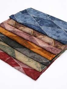 1pc Spring/Summer New Bali Yarn Diamond Grid Scarf Women's Summer Headscarf Checkered Silk Scarf Daily Travel Beach Sunscreen Shawl And Festival Gifts - A - View 11