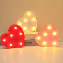 1pc Lovely Heart-Shaped Night Light, Battery Powered Indoor Decorative Cute Night Light, Suitable For Room Decor, Bedroom Decor, Desktop Decor, Valentine's Day Decorative Light, Valentine's Day Gift - Warm Light - View 8