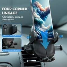 Carsun Car Phone Holder, Portable, Intelligent, Non-Slip, Noise Reduction, Rotatable, Suitable For Air Vent - Black - View 4