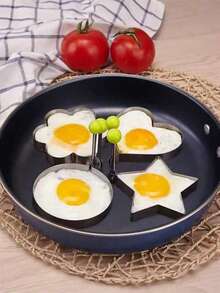 Thicker Stainless Steel Frying Egg Mold, Heart-Shaped Fried Egg Mold, Creative Fried Egg Ring Mold For Egg, Various Shapes, Different Every Day, Holiday Gift, Gathering Essential