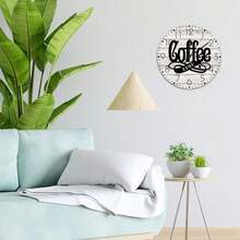 12 Inch Silent Non-Ticking Wall Clocks Battery Operated Coffee Wall Decor For Patio Cafe Retro Round Wooden Wall Clock Rustic For Porch Restaurant - Style-5 - View 2