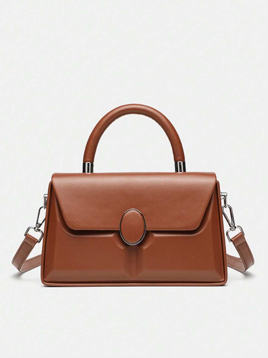 1pc French Niche Underarm Bag, New Popular Contrast Color Shoulder Bag, Fashionable Luxurious High-End Women Crossbody Bag - Brown - View 1