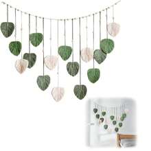 Wall Hanging Leaves Boho Large Woven Tapestry For Women Bedroom Living Room Children's Room Decoration Gift (Green) - Green - View 9