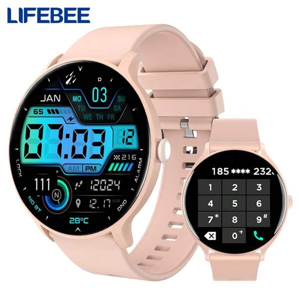 LIFEBEE Montre connectée LIFEBEE (passer/répondre aux appels), montre connectée 1,38 pouces avec appel sans fil, plus de 100 modes sport, suivi d'activité, contrôle de la musique, podomètre, distance, montre de fitness rechargeable par USB pour hommes et femmes