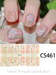 Conjunto de 14 adesivos de gel para unhas, sem necessidade de assar, com glitter, borboletas, arco-íris, flores e corações. Adesivos para unhas com cobertura total. Adesivos coloridos para unhas, ideais para salão de beleza. - Follow Your Heart - Ver 8
