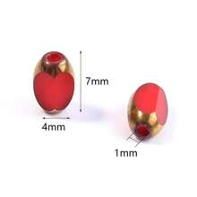 Approx. 45pcs Faceted Oval Crystal Beads With Golden Edge, 4x7mm, Multicolor, Fashion Casual Versatile, Red Color, Handmade DIY Beading, Spacer Beads For Bracelet Necklace Jewelry Making, Wholesale Craft Supplies