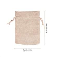 50pcs, Popular Linen Drawstring Pouch Jewelry Gifts Accessories Small Storage Bags