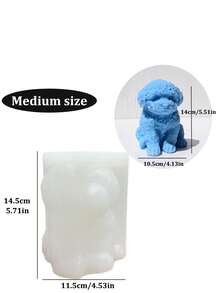 1 件小号可爱小狗蜡烛硅胶模具 DIY 动物贵宾犬泰迪狗香薰蜡烛石膏树脂水泥模具蜡烛制作工具手工礼物 - 白色 - 查看 10