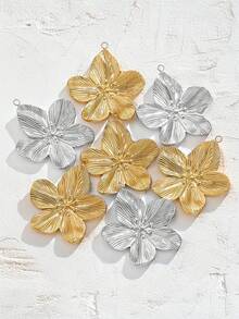 3/5PCS Stainless Steel Vintage Flower Pendant DIY Earrings Necklace Fashion Party Travel Accessories Ladies Fine Jewelry Gifts