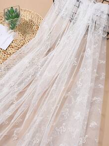 1pc Cute Bow Lace Fabric With Jacquard Hollow-Out Net - Bow White - View 9