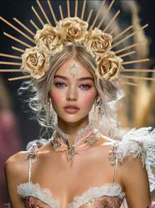1 Pezzo di Fascia per Capelli a Corona da Donna, Fascia per Capelli da Dea, Fascia per Capelli da Sole (Con Sei Stili tra Cui Scegliere) Adatta per Feste, Fotografia, Giochi di Ruolo, Festival, Streetwear Regale, Esibizioni sul Palco Fotografico, Accessori Cosplay per Ognissanti