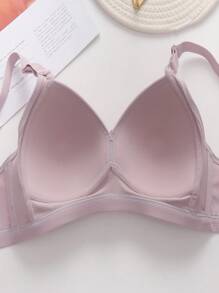 3pcs/Set Women Wire-Free Solid Color Comfortable Gather And Support Bras